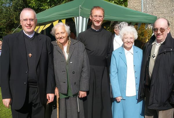 The PPs. Boulier and Ecomard with the Sisters of Ker Maria and Fr J. Dylan, parish priest of St Edward